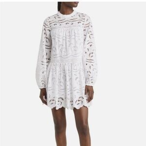 NWT Chelsea28 White Long Sleeve Bishop Sundress